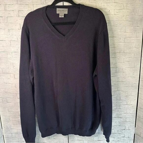 Eddie Bauer Other - Eddie Bauer men’s Sweater Baumwolle V-neck cable knit navy casual winter layer